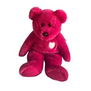 Ty Beanie Buddy Valentina Valentines Day Teddy Bear Plush Toy 2001 14" Pink